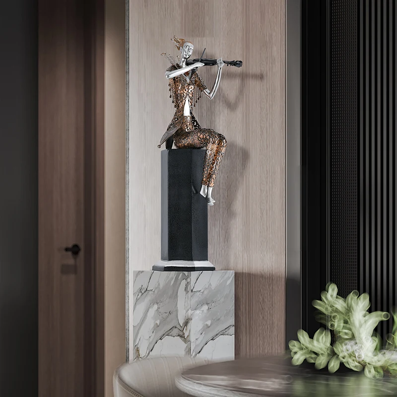 

zq Sculptured Ornaments Modern Light Luxury Simple Living Room Entrance Model Room Creative Resin Soft Outfit Decoration