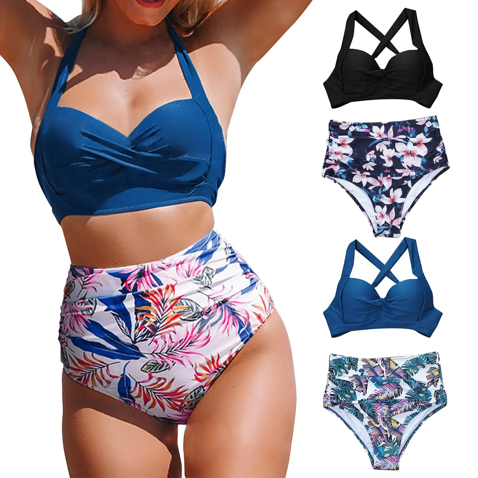 

Sexy Hawaii vacation Vintage Swimwear Summer Women's Retro Printed Swimsuit Fashion pool vacation Split Swimsuit