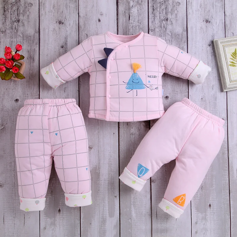 

Детская одежда для новорожденных 06 месяцев комплект одежды из хлопка на весну и осень и зиму утепленная Детская Хлопковая одежда три