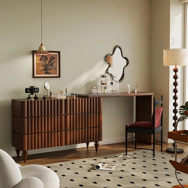 AIYI-0835 Роскошный туалетный столик в древнем стиле с ящиками для хранения макияжа