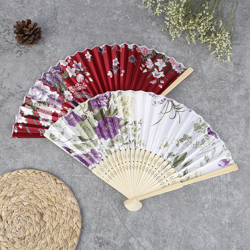 

Silk Fan Chinese Japanese Style Folding Fan Wedding Fan Art Gifts Dance Hand Fan