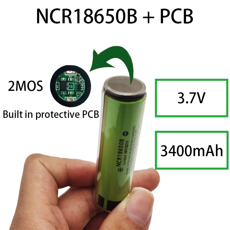 34B-PCB NCR18650B 18650 3400mAh батарея 3 7 V Li-Ion перезаряжаемая PCB защищена подходит для UAV