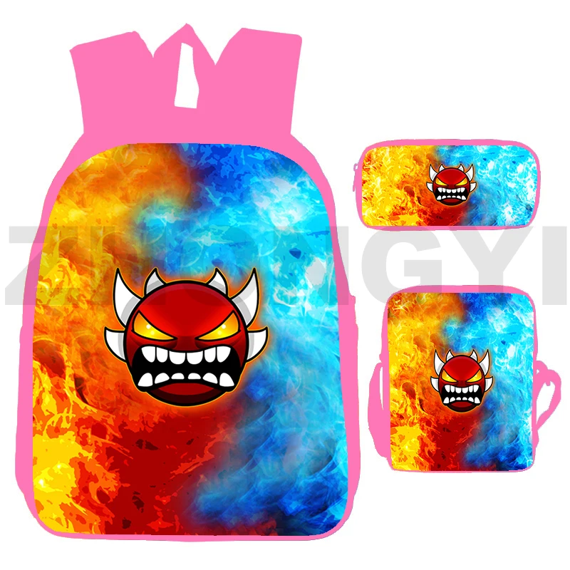 Модные женские рюкзаки с геометрическим рисунком злого героя милые школьные