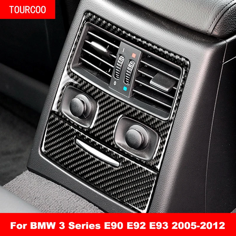 

Для BMW 3 серии E90 E92 E93 2005-2012 углеродное волокно задний кондиционер воздуха Выходная панель стикер аксессуары