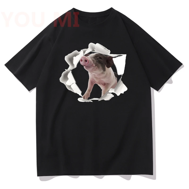 

2023 Men Tops Summer Pullover Tees Newest Pig 3D Printing T Shirt Unisex Funny Short Sleeved Tees