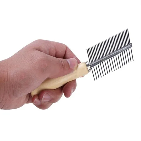 

Pet Dog Cat Double Metal Toothbrush Massage Grooming Comb 479011234