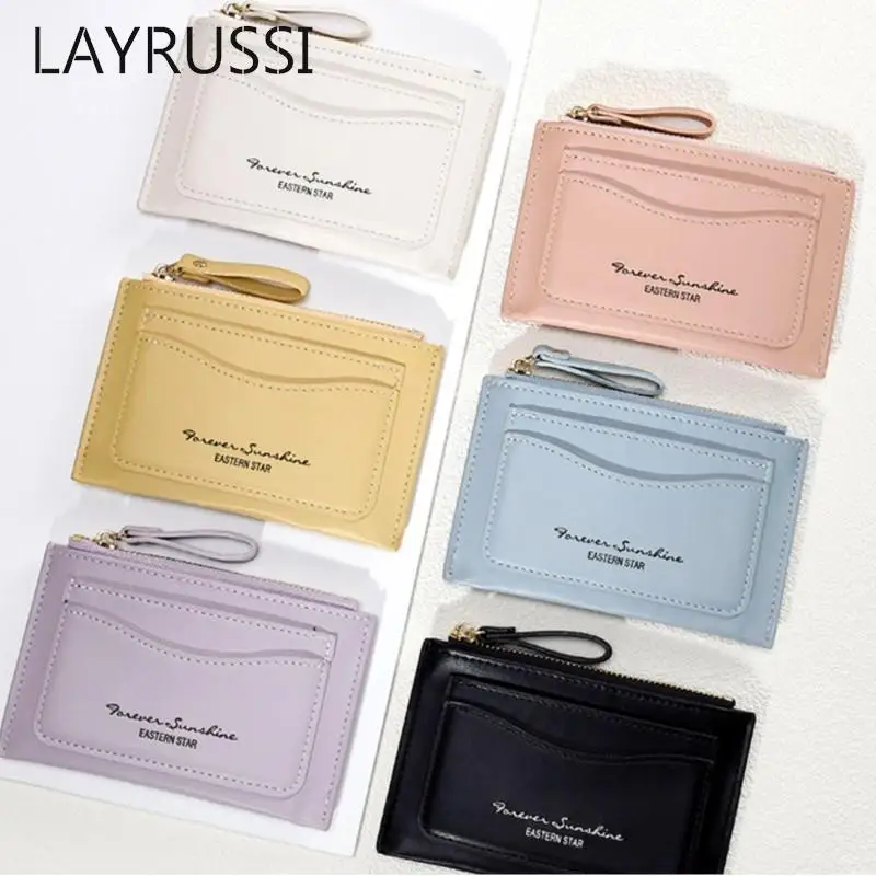 Женский модный маленький кошелек LAYRUSSI на молнии для монет из искусственной кожи
