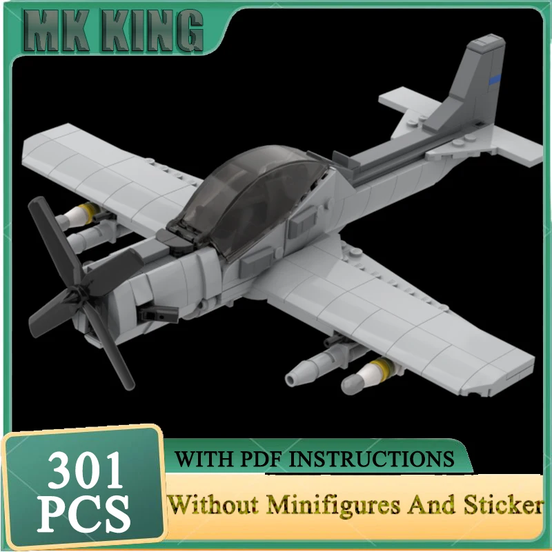 MOC Building Blocks A-29 Super Tucano Самолет 14+