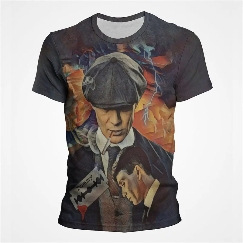 

Peaky Blinders Street Style Man Tshirt Tommy Shelby Printed Oversized T Shirt For Men Summer Short Sleeve Loose Male T-shirt 4XL