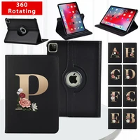 tablet case for apple ipad pro 9 7pro 10 5pro 11 360 degrees rotating smart wake up gold letter pattern cover