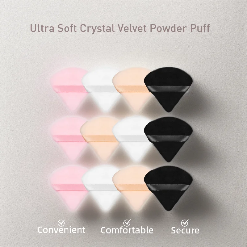 

Puff TrianglTriangle flocking puff double-sided makeup cushion beauty tools face powder finishing super soft crystal velvet puff
