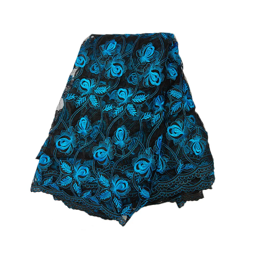 Синяя кружевная сетчатая ткань Kingtrend