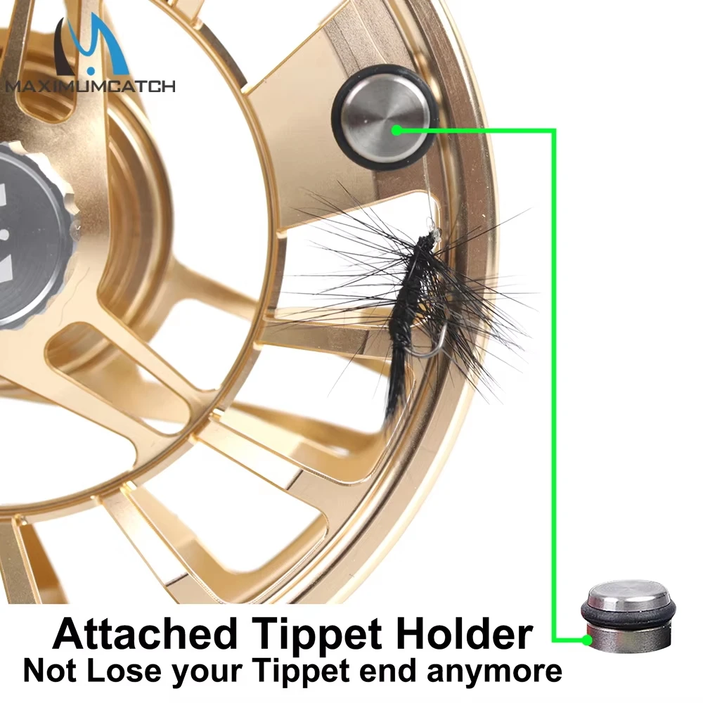 Фото Maximumcatch AVIDPRO Fly Fishing Reel 3-9WT, обработанная на станке с ЧПУ, 6061T6, алюминиевая, легкая, прочная, большая, нахлыстовая катушка для форели, окуня №4