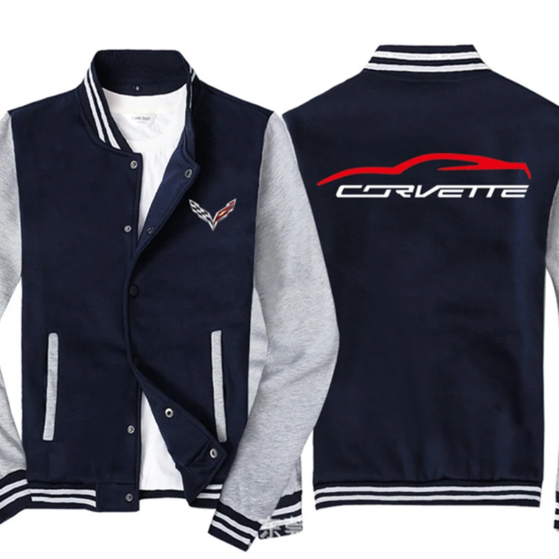 

Men Baseball uniform for CORVETTE Car Logo Print Casual Hip Hop Harajuku Warm Sweatshirts Mens Baseball Jacket Slim Fit Unisex
