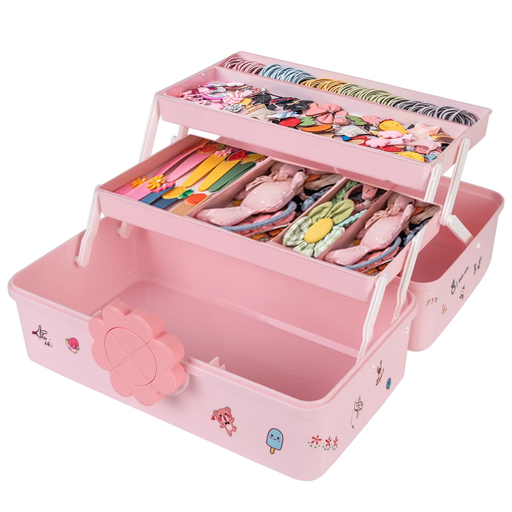 

Multi-layer Hairpin Organizer Cute Girl Jewelry Case Children's Hair Accessories Storage Box Head Rope Headband Display Rack