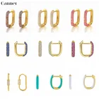 CANNER 18k посеребренные красочные циркониевые бриллиантовые серьги для женщин U-образные бриллиантовые серьги
