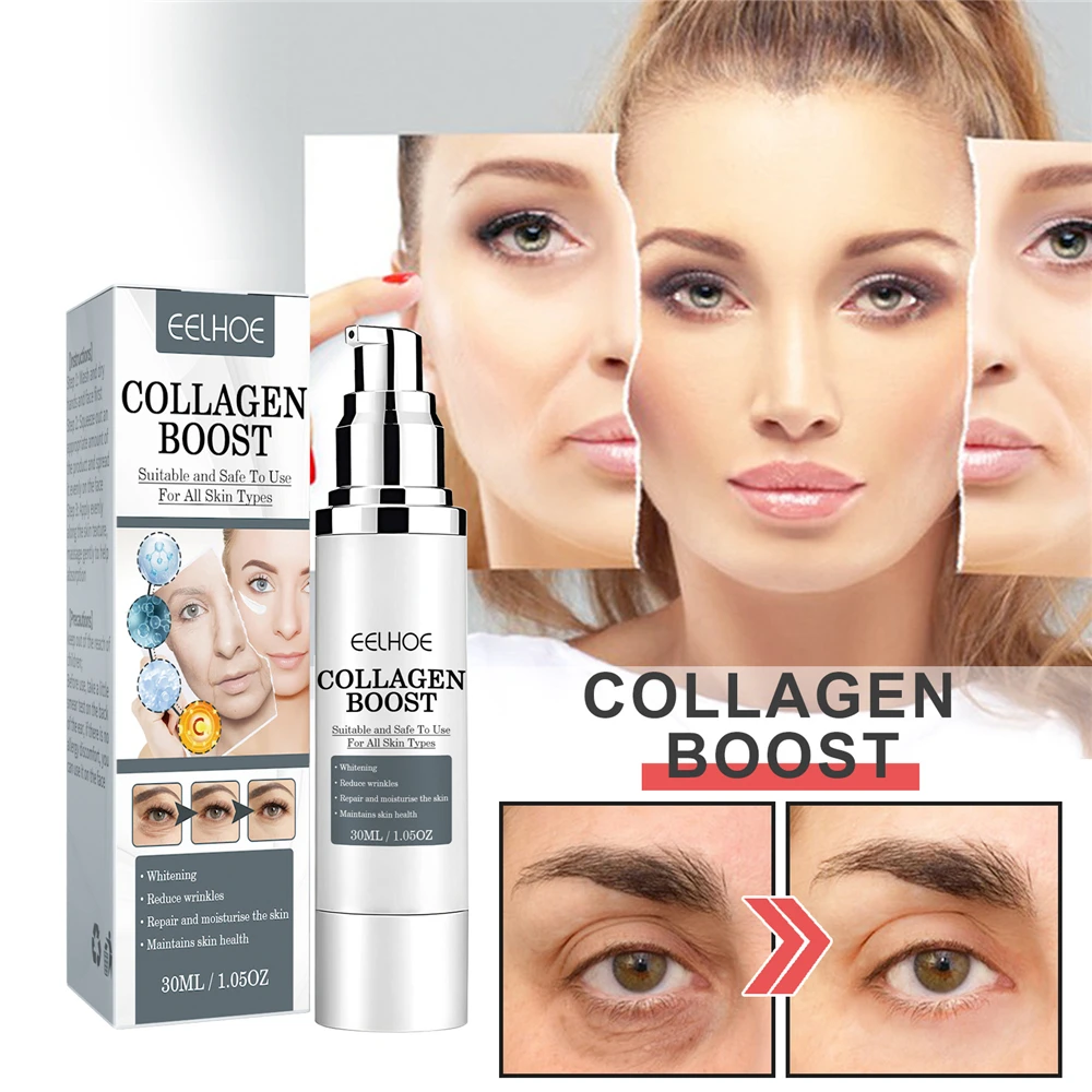 

EELHOE Collagen Anti Wrinkle Cream Reverse Age Recombination to Lighten Fine Lines Moisturize Firmen Skin Women's Skincare Set