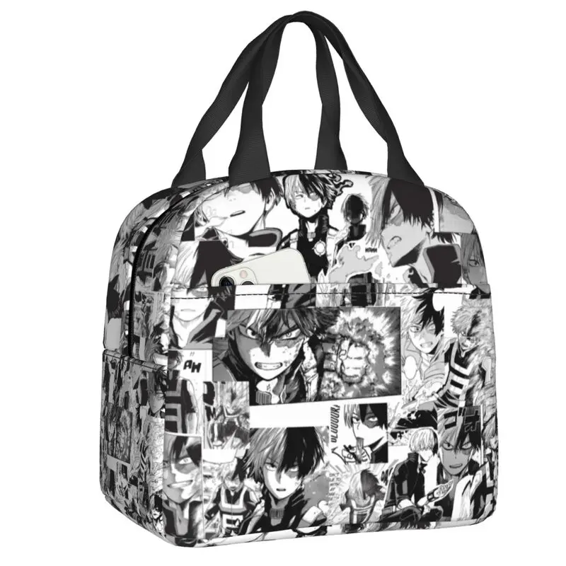 

My Hero Academia Todoroki Shoto Insulated Lunch Bag for Outdoor Picnic Manga Leakproof Thermal Cooler Bento Box Women Children