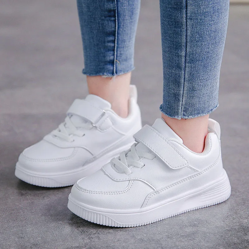 

2022 Fashion Kids Sneakers Tenis Menino Infantil Girls White Flat Shoes Leather Waterproof Casual Shoes Zapatillas De Deporte 8
