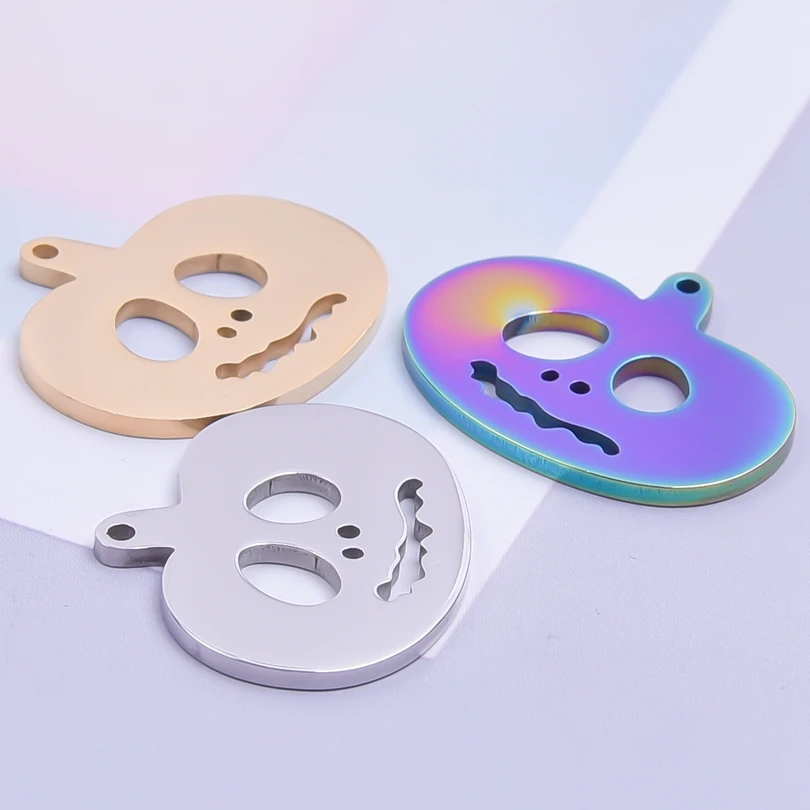 

6PCS Jewelry Diy Craft Necklace Halloween Pumpkin Stainless Steel Charms for Jewelry Making Pendants Bulk Supplies Accessories