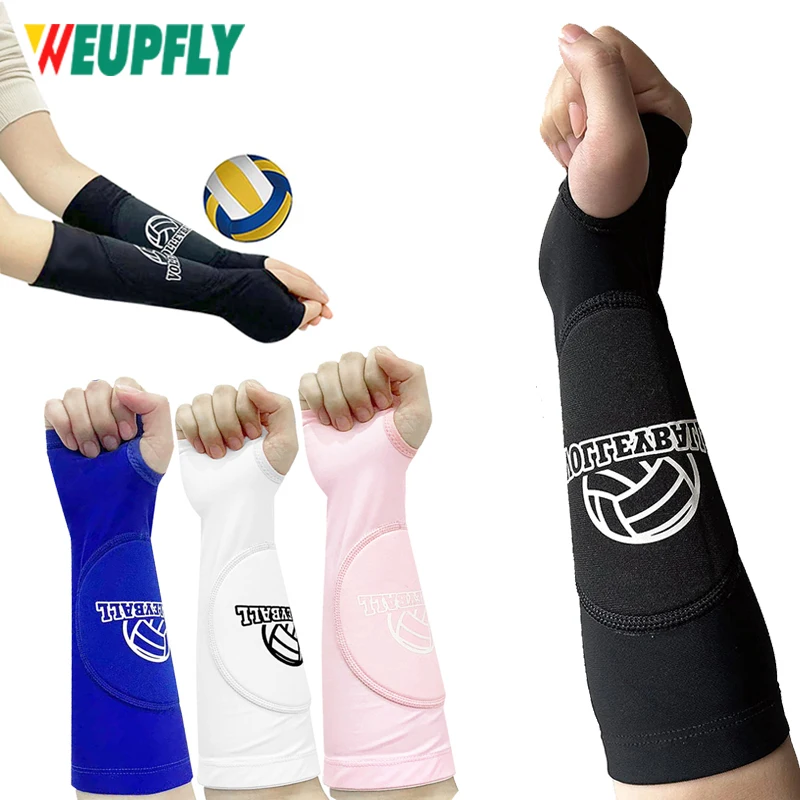 

1 Pair Volleyball Arm Sleeves Passing Forearm Sleeves with Protection Pad and Thumbhole for Kids/Adults Protect Arms Sting