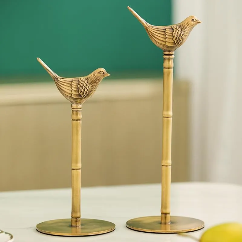 

Golden Bird Vertical Tissue Holder Kitchen Storage Roll Holder Napkin Holder Home Decoration Tabletop Crafts Brass Material