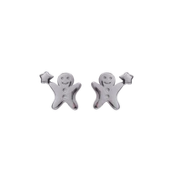 s925 sterling silver design sense small earrings simple and small earrings niche gingerbread man earrings to raise ear holes
