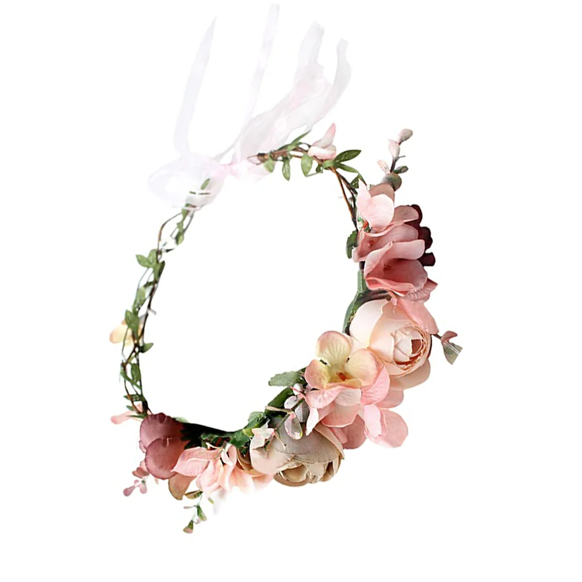 

Flower Weddingfloral Headband Garland Adjustable Wreath Bridal Rose Hair Accessories Tiara