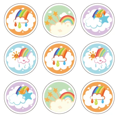 KK020 180 шт. Мультяшные милые радужные подарочные пакеты на день рождения ПВХ