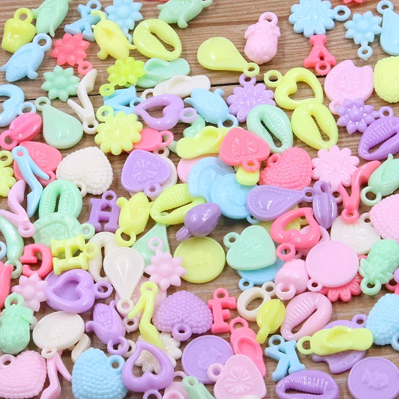 50 шт. дешевые акриловые подвески в виде сердца цветка букв |