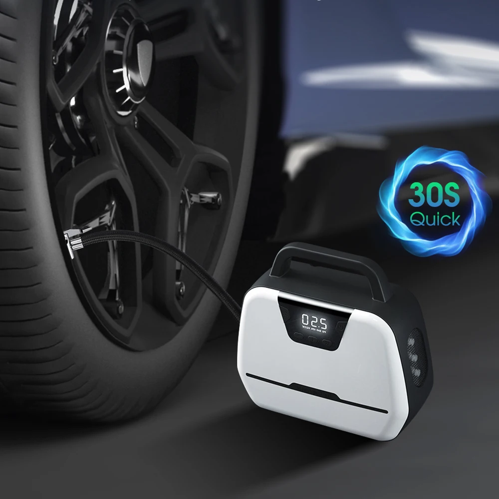 

Tire Inflatable Pump Car Air Compressor With LED Lamp Lighting Fast Replenish Pump Air Inflator Tyre Inflator Electric Air Pump