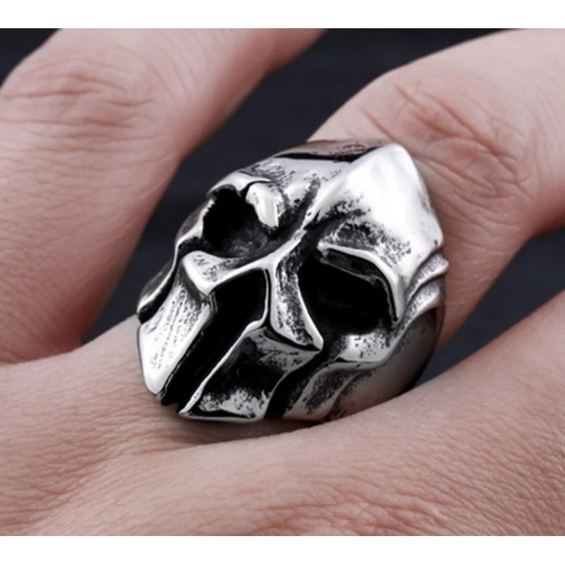 

Personality Punk Heavy Metal Knight Skull Ring for Men Hip Hop Rock Jewelry Gift