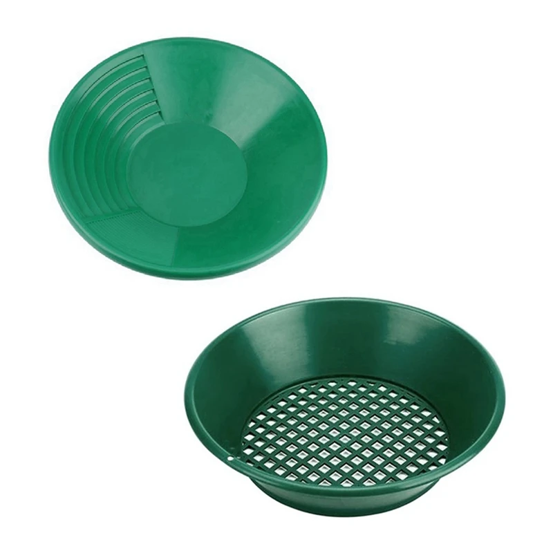 

2 Pcs Washing Gold Panning Machine Screen Mining Screen Metal Detection Tools Sieve Gold Pan Panning Classifier