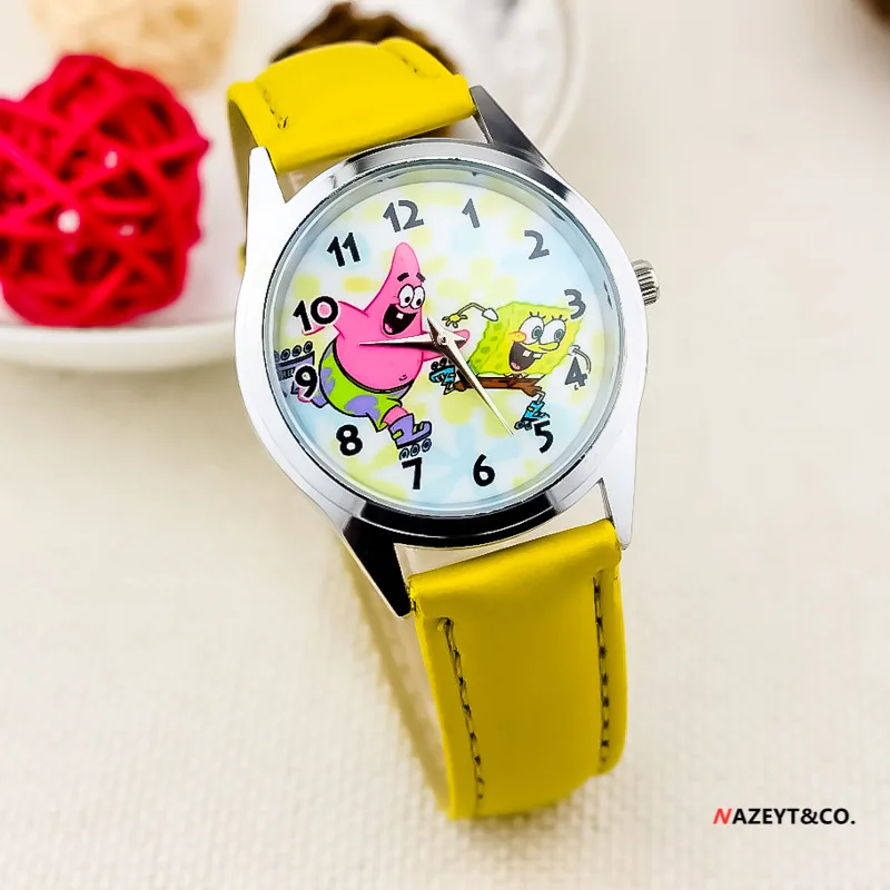 

SpongeBob Children's Belt Cartoon Watch Anime Characters Patrick Star Quartz Electronic Watch Kid Birthday Toys Gift