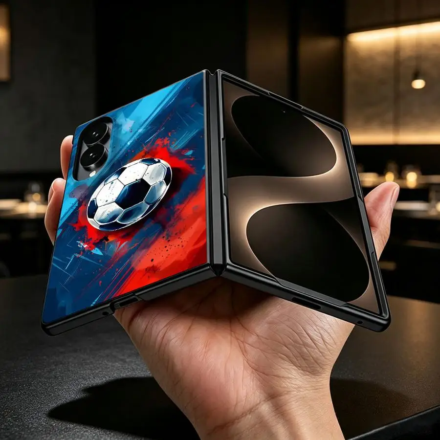 Фото Чехол для телефона Samsung Galaxy Z Fold 8 Z Fold8 Wide ZFold Wide ZFold8 с мультяшным футбольным дизайном, роскошный чехол для телефона №4