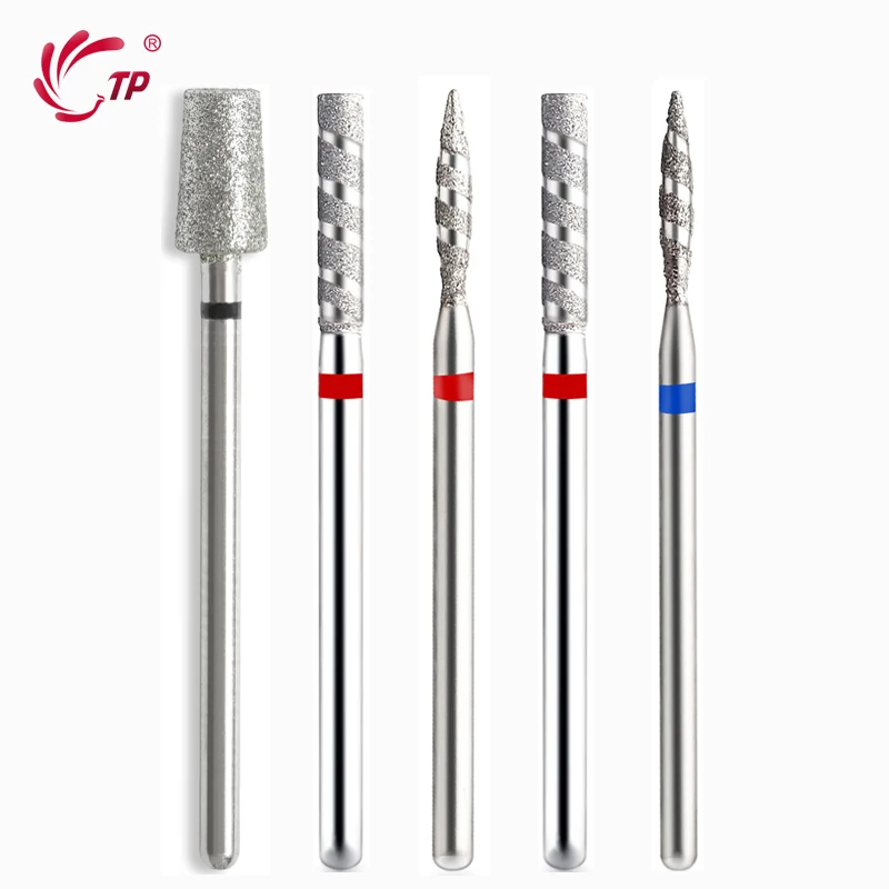 

TP 4 Types Diamond Ceramic Nail Drill Milling Cutter for Manicure Rotary Bits Cuticle Clean Accessories Nail Files Art Tools