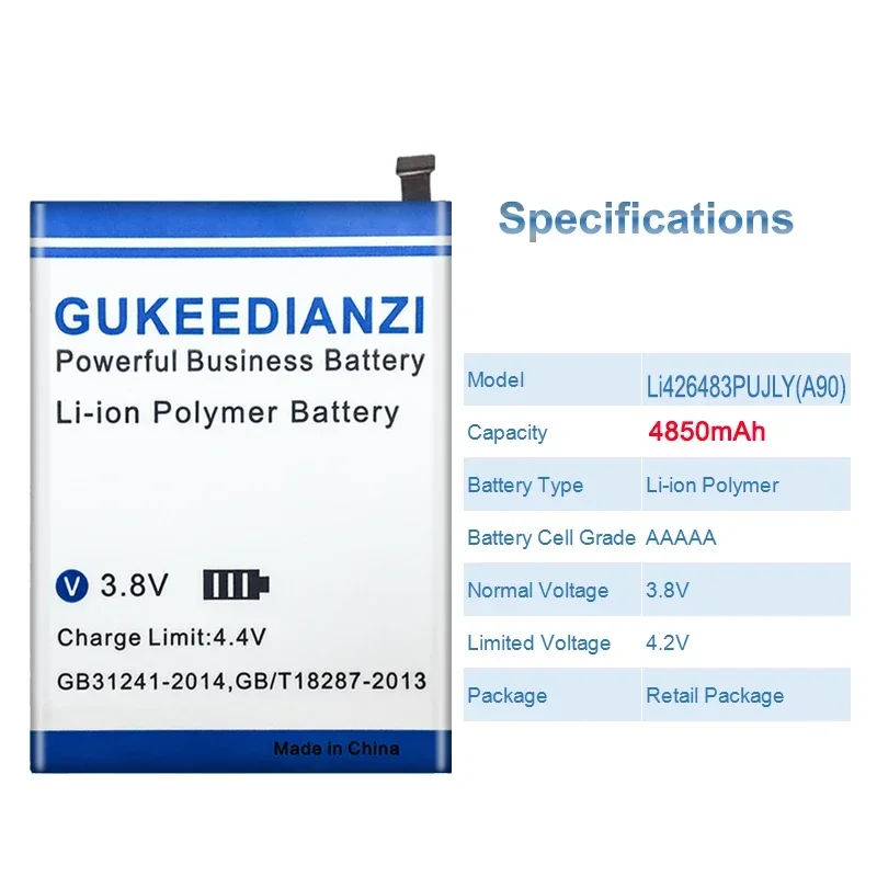 Сменный аккумулятор мобильного телефона Li 426483 PUJLY (A90) 4850 мАч для батарей