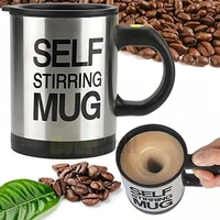 400ml self stirring mug stainless steel coffee tea cup with lid automatic electric lazy coffee milk mixing auto coffee makers
