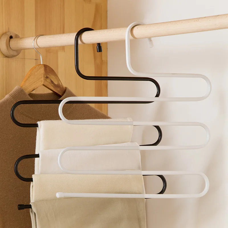 

Multi-function Clothes Hanger Stainless Steel Clothing Rack Wardrobe Storage Holder Stack Pants Storage Hanging Closet Organizer