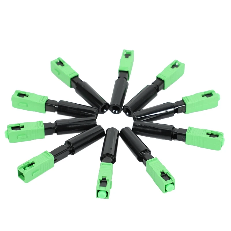 

40Pcs Ftth Embedded Quick Connector SC/APC Green Plastic Fiber Optic Connector