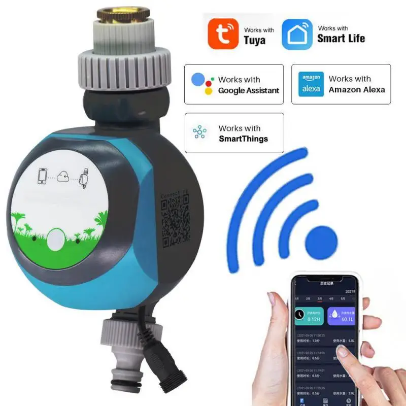 

Tuya WIFI Automatic Watering Water Timer Remote Control Outdoor Irrigation Garden Watering System Work With Alexa Google Home