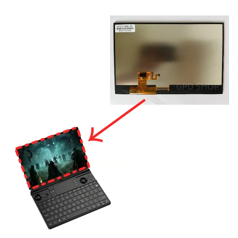Фото Оригинальный новый ЖК-дисплей для GPD Win max2 с дигитайзером сенсорного экрана в сборе для GPD Win max2, аксессуары для экрана, замена №2