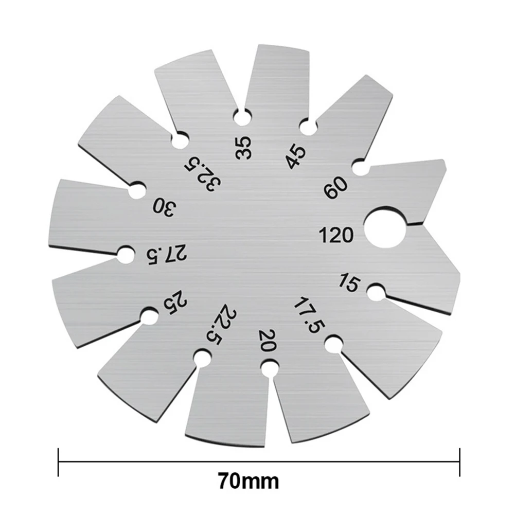 

Конический измеритель из нержавеющей стали, угловой транспортир с диапазоном 15-120 °, диаметром 70 мм, угловой Измеритель для деревообработки,...