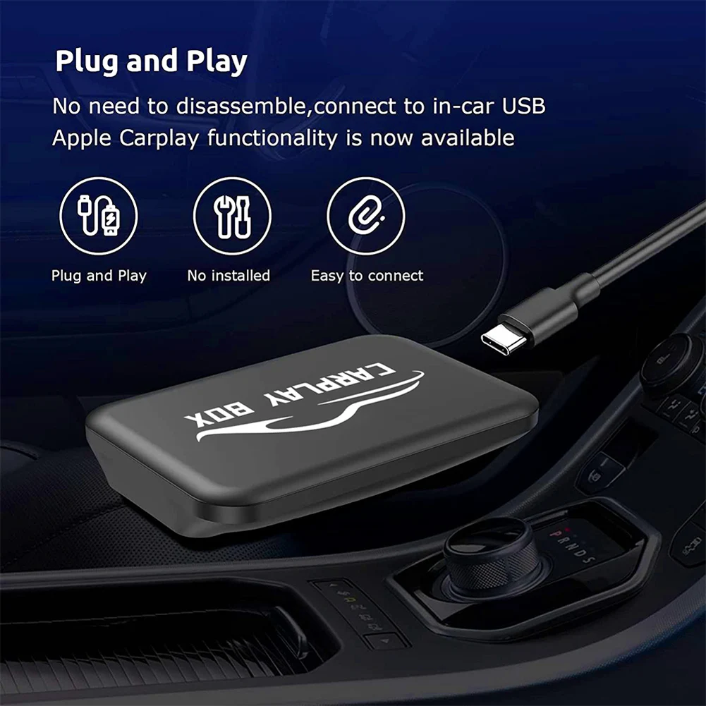 

Wired To Wireless CarPlay Adapter Auto Audio Accessories Fits Car Stereo Dash Navigator Player Vehicle Interior Electronics