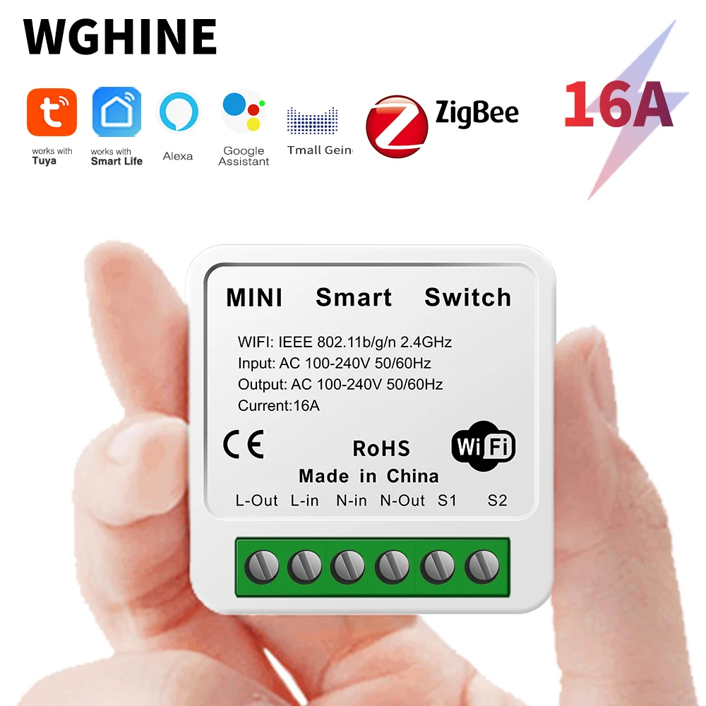 

WGHINE Tuya Zigbee 3.0 Gateway Wireless Smart Home Automation Switch Timer Application Remote Control Support Google Home Alexa