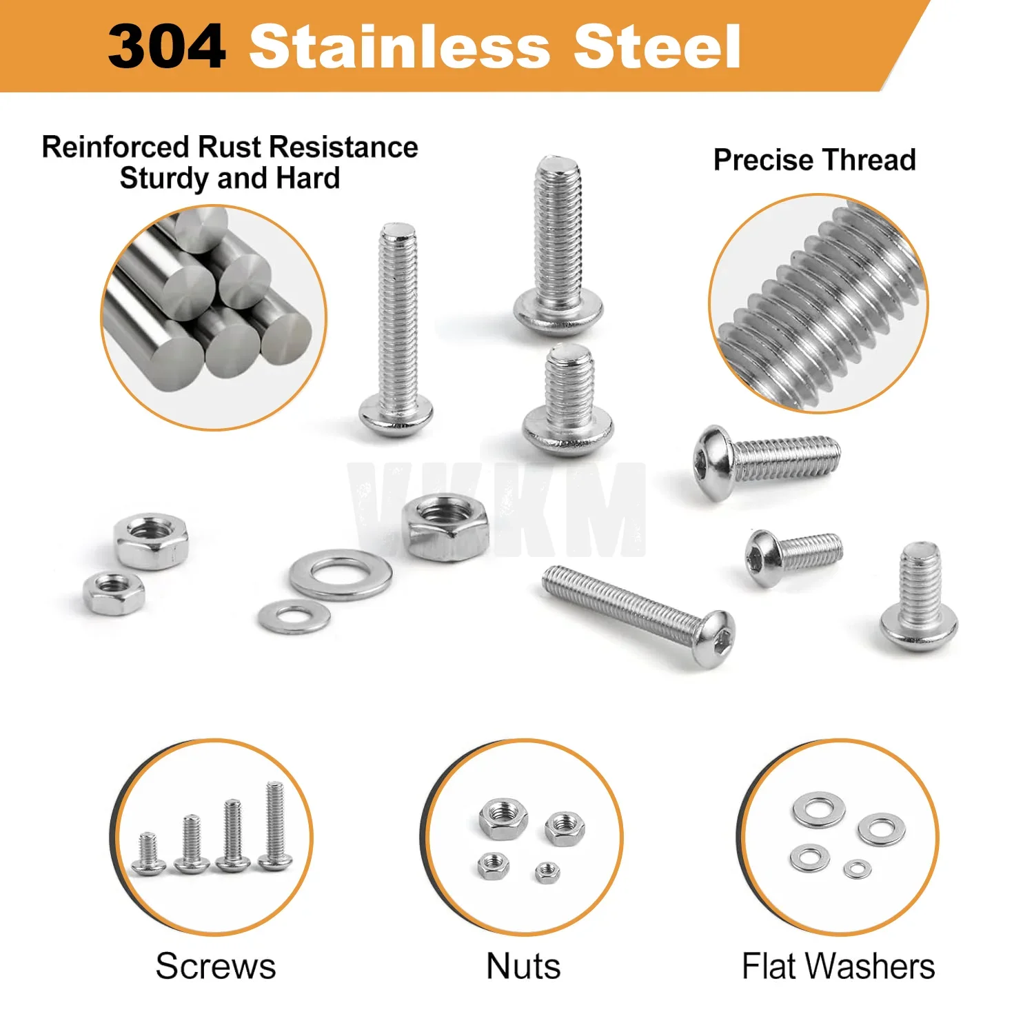 156 шт. комбинация шестигранных болтов с полукруглой головкой приводной винт