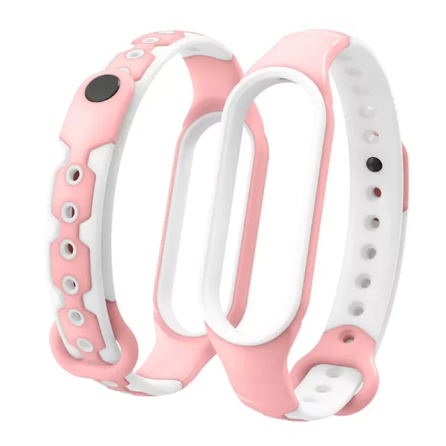 

Two-Color Belt for Xiaomi Mi Band 4 5 6 Soft Silicone Bracelet Sport Breathable Strap for Miband 3 4 Replacement Wristband Strap