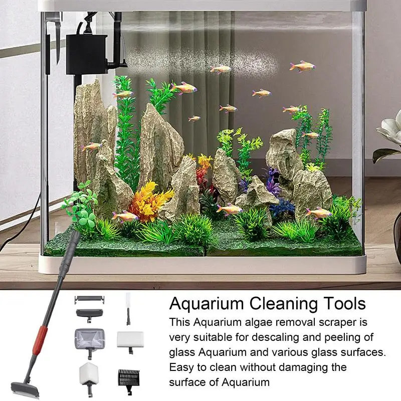 Инструменты для чистки аквариума 6 в 1 набор гравийные грабли губка скребок