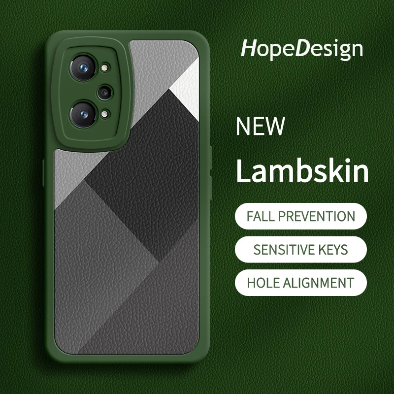 

Black Geometr Phone Case For OPPO Realme GT2 Neo 2T 2 3 GT XT X2 Pro 9 10 Pro Plus 5G Soft Cover For Realme 8 6i X7Max 9SE 5G