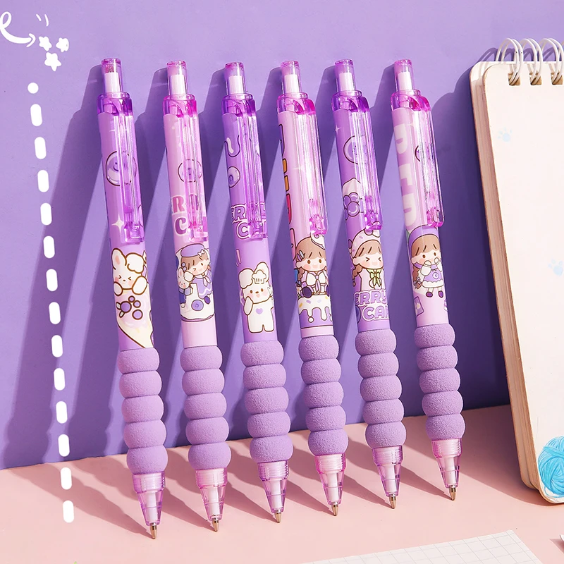 Cartoon Girl Automatic Pencil Press Pen Cute School Supplies Korean Stationery Gift Office